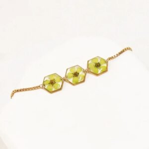 Botanical Resin Bracelet - Green Canopy