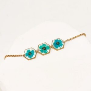 Botanical Resin Bracelet - Turquoise Tide