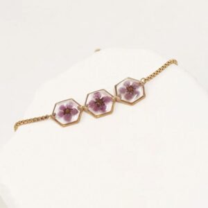 Botanical Resin Bracelet - Violet Dream