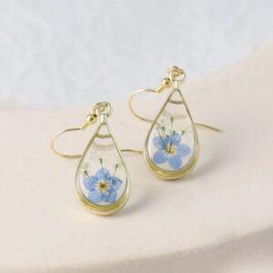 Botanical Resin Earrings - Forget Me Not