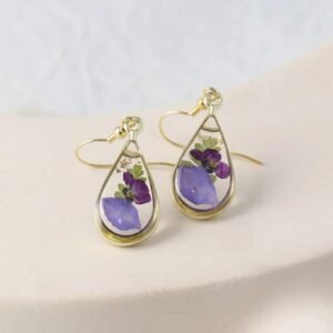 Botanical Resin Earrings - Twilight Petal