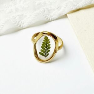 Botanical Resin Ring - Fern Oval